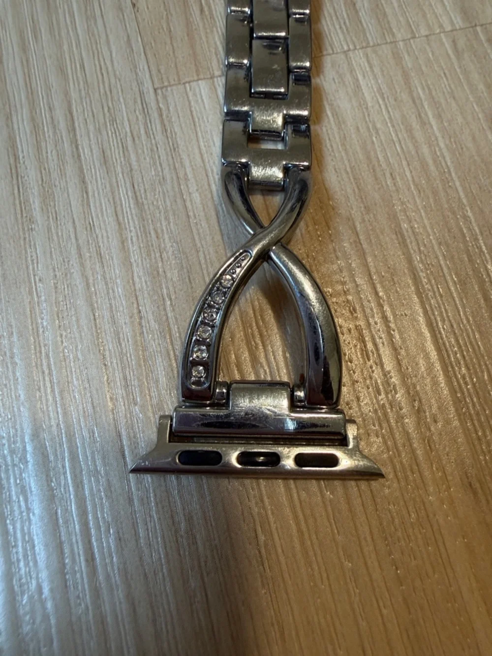 Silver Metal Link Watch Band Adapter for Apple Watch